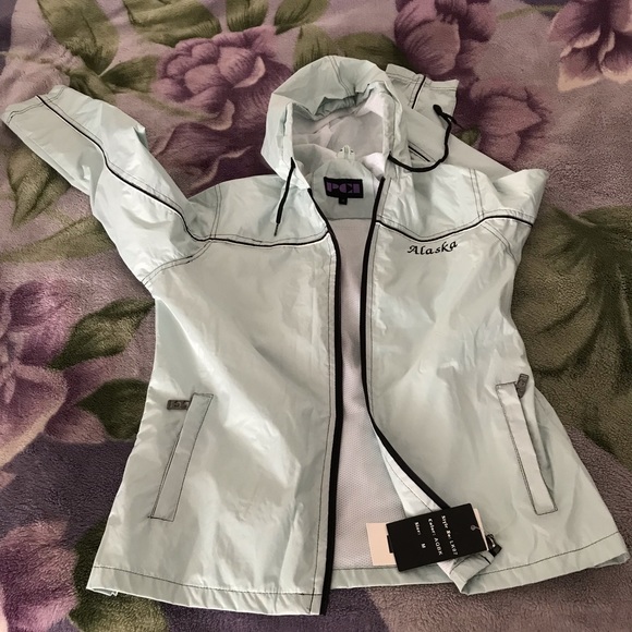 Aqua colored windbreaker for women - Picture 7 of 8